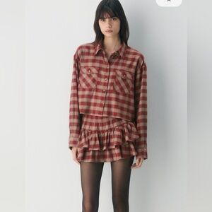 Aritzia Sunday Best Red Plaid Ruffle Skort